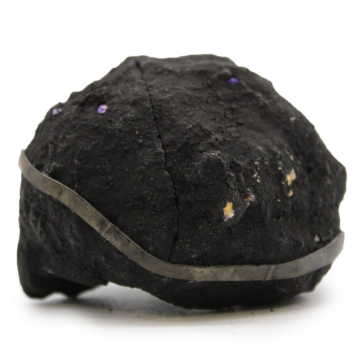 Calcite Geodes - Black Rock - Coloured Purple Crystal Gemstone Mineral - SHAMTAM.COM