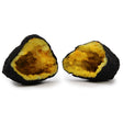 Calcite Geodes - Black Rock - Coloured Yellow Crystal Gemstone Mineral - SHAMTAM.COM