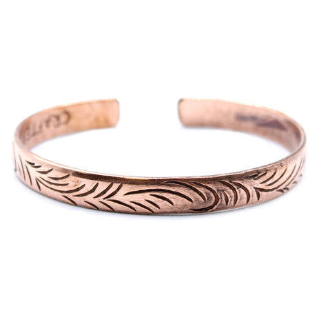 Copper Tibetan Bracelet - Slim Tribal Swirls - SHAMTAM.COM