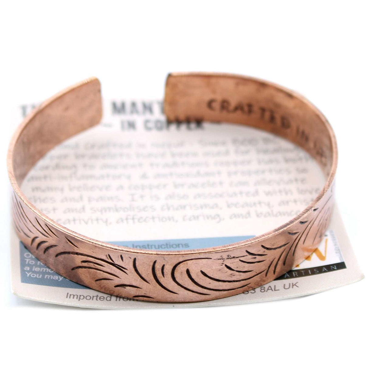 Tibetan Copper Bracelet - Handcrafted Tribal Swirls Design - SHAMTAM.COM