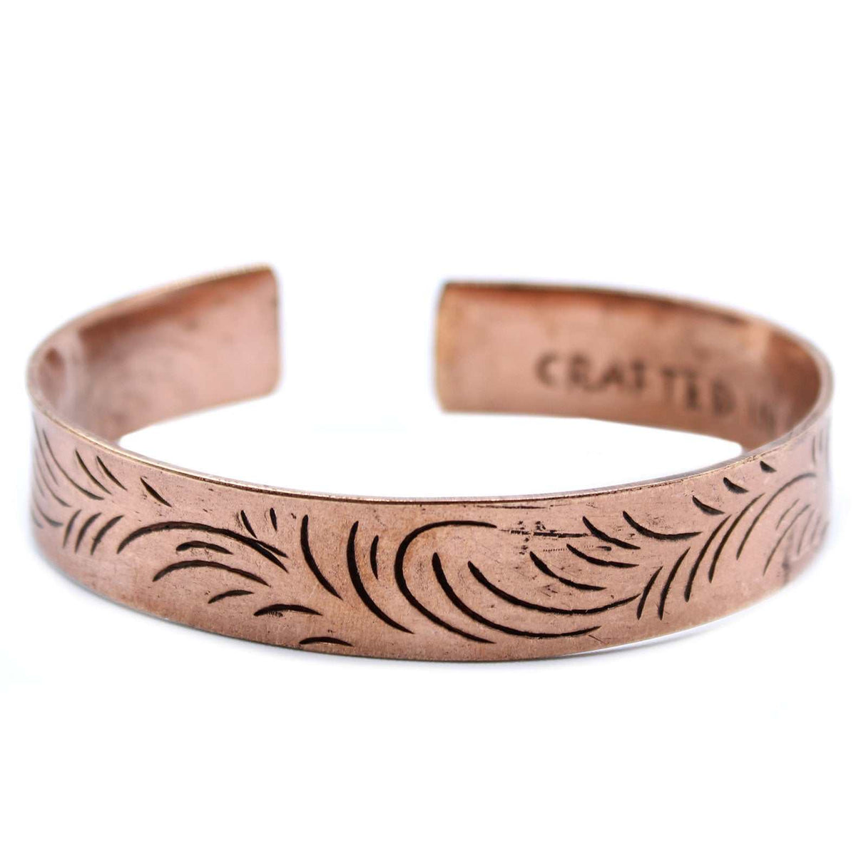 Tibetan Copper Bracelet - Handcrafted Tribal Swirls Design - SHAMTAM.COM