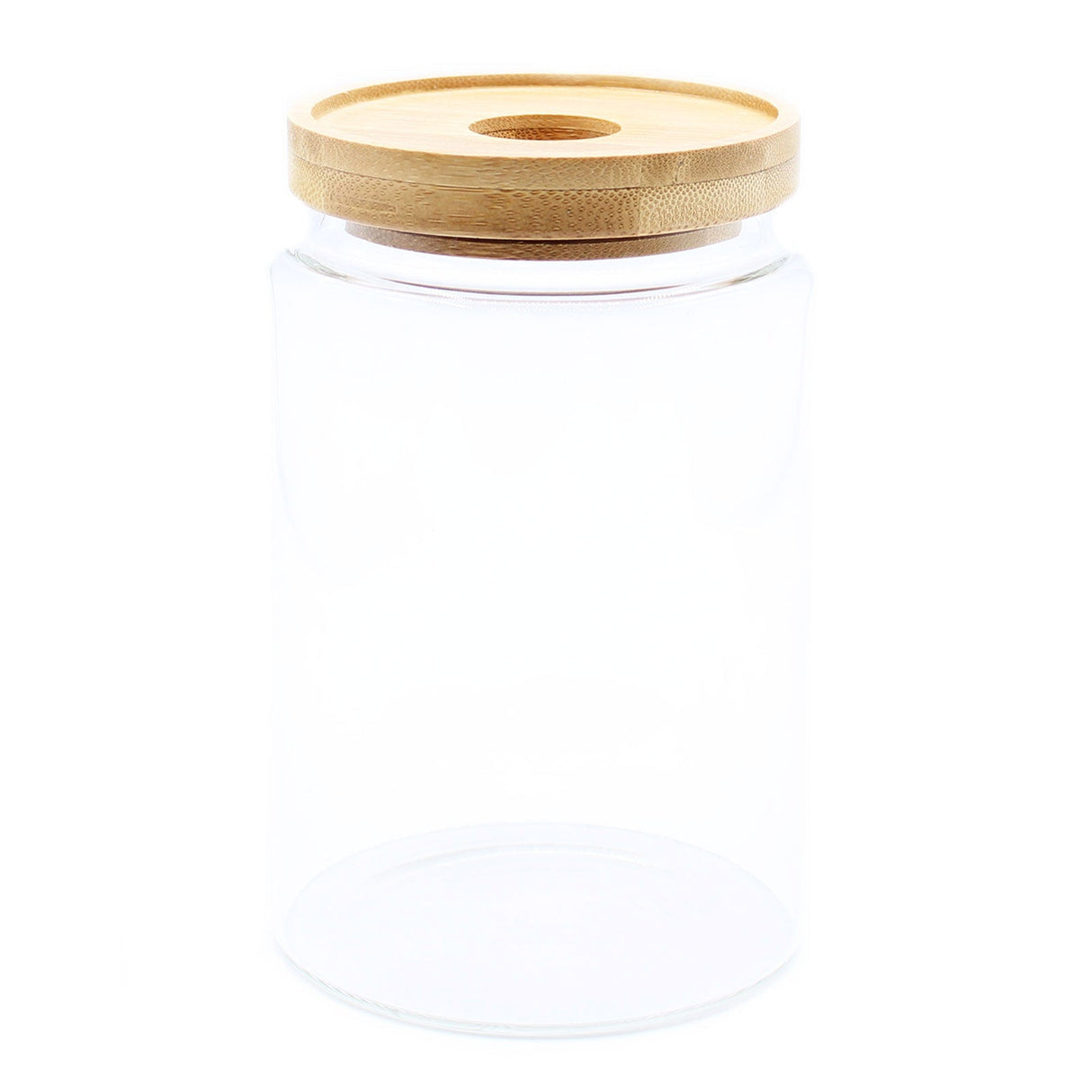 Cottage Bamboo Glass Jar - 15cm - SHAMTAM.COM