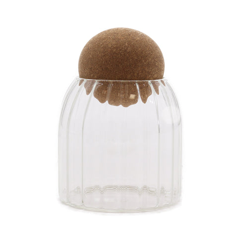 Cottage Cork - Ball Glass Jar - Ribbed - 10cm - SHAMTAM.COM