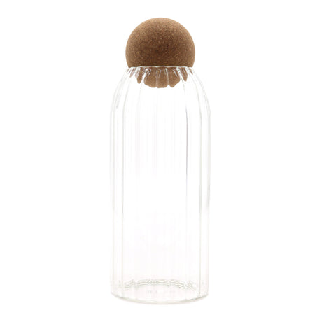 Cottage Cork - Ball Glass Jar - Ribbed - 20cm - SHAMTAM.COM
