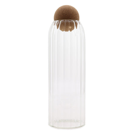 Cottage Cork - Ball Glass Jar - Ribbed - 25cm - SHAMTAM.COM