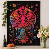 Cotton Bedspread and Wall Hanging Single Bodhi Tree - SHAMTAM.COM