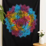Cotton Bedspread Wall Hanging - Double Black Hamsa - SHAMTAM.COM