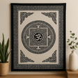Cotton Bedspread Wall Hanging, Single Om Mandala Mono - SHAMTAM.COM