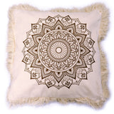 Cotton Cushion Cover, Bronze Lotus Mandala 45x45cm - SHAMTAM.COM