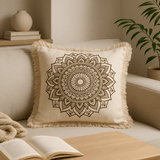 Cotton Cushion Cover, Bronze Lotus Mandala 45x45cm - SHAMTAM.COM