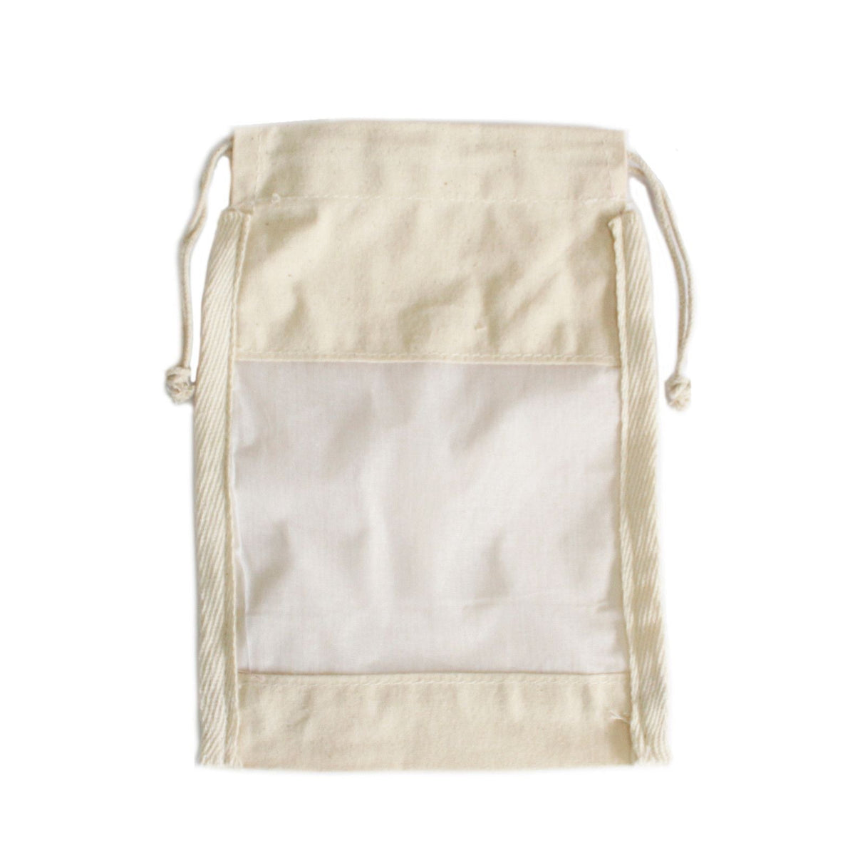 Cotton Drawstring Pouch With Window 21x15cm - SHAMTAM.COM