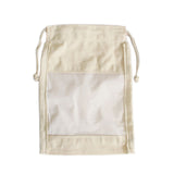 Cotton Drawstring Pouch With Window 21x15cm - SHAMTAM.COM