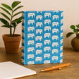 Cotton Notebook 20x15 cm 96 Pages Teal Elephants - SHAMTAM.COM