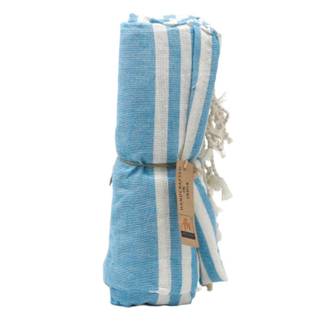 Cotton Pareo Throw - 100x180 cm - Sky Blue - SHAMTAM.COM
