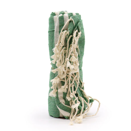 Cotton Pareo Throw - 100x180 cm - Picnic Green - SHAMTAM.COM