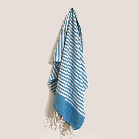 Cotton Pareo Throw - 100x180 cm - Sky Blue - SHAMTAM.COM