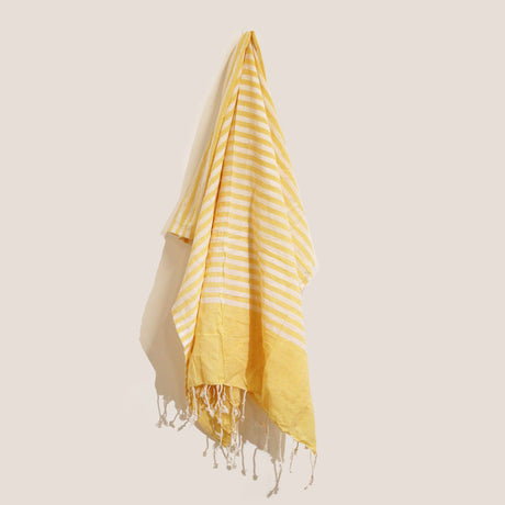 Cotton Pareo Throw - 100x180 cm - Sunny Yellow - SHAMTAM.COM