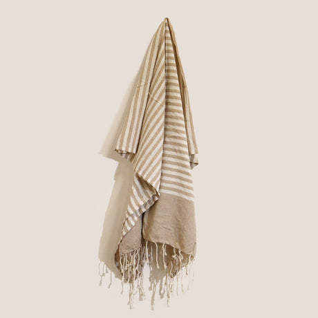 Cotton Pareo Throw - 100x180 cm - Warm Sand - SHAMTAM.COM