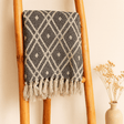 Cotton Throw Blanket Boho Black Beige Regency 125x150cm - SHAMTAM.COM