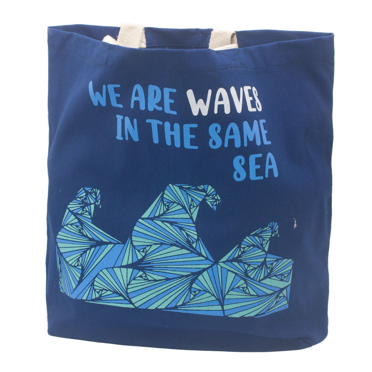 Cotton Tote Bag, Blue - SHAMTAM.COM