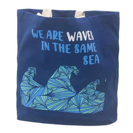 Cotton Tote Bag, Blue - SHAMTAM.COM