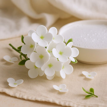 Craft Soap Flowers Hyacinth Bean White, 10 Pieces