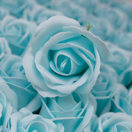 Craft Soap Flowers - Med Rose - Baby Blue - SHAMTAM.COM