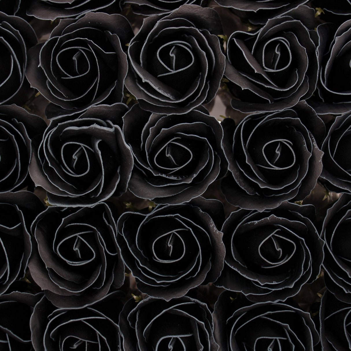 Craft Soap Flowers - Med Rose - Black With white Rim - SHAMTAM.COM