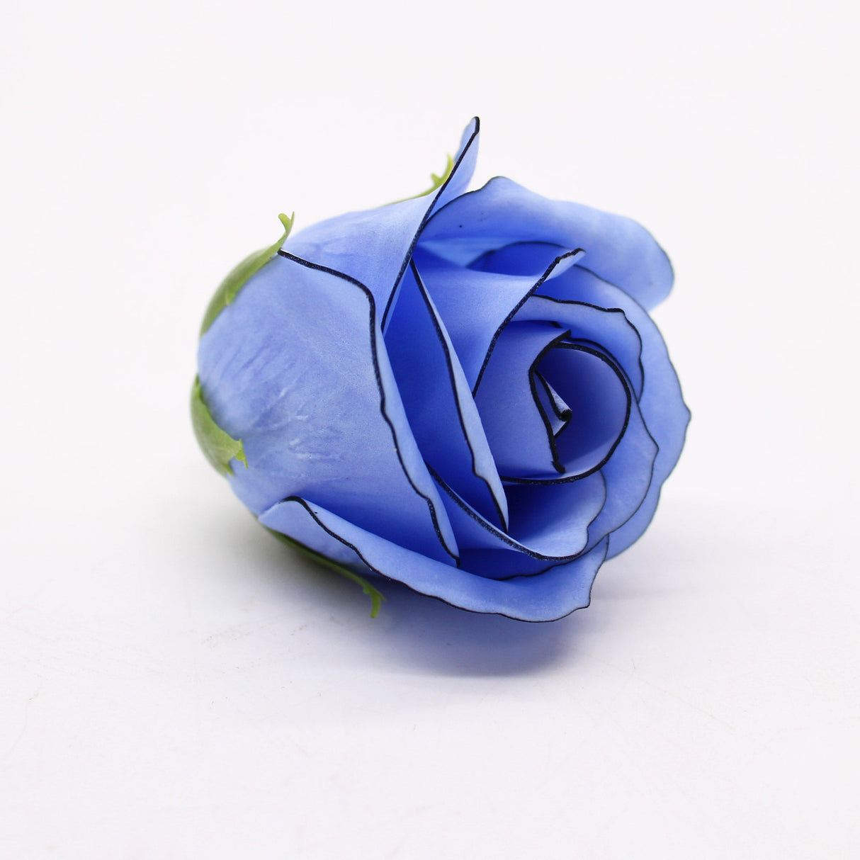 Craft Soap Flowers - Med Rose - Blue With Black Rim - SHAMTAM.COM