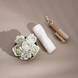 Craft Soap Flowers - Med Rose - Ivory With Black Rim - SHAMTAM.COM