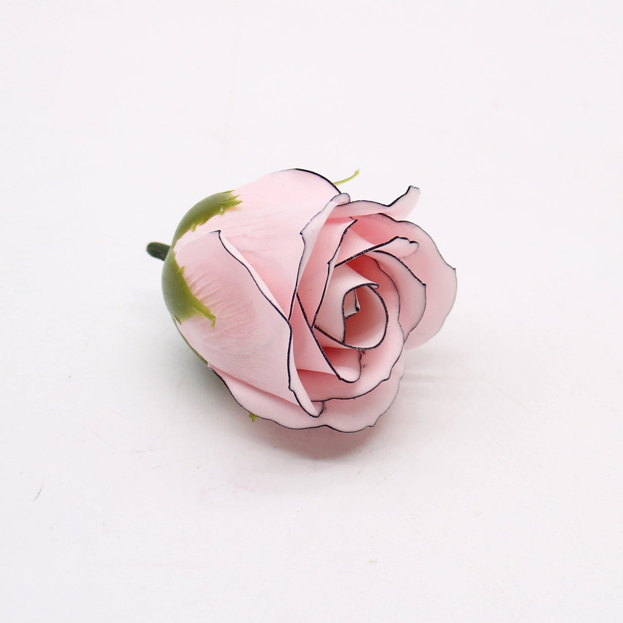 Craft Soap Flowers - Med Rose - Pink With Black Rim - SHAMTAM.COM