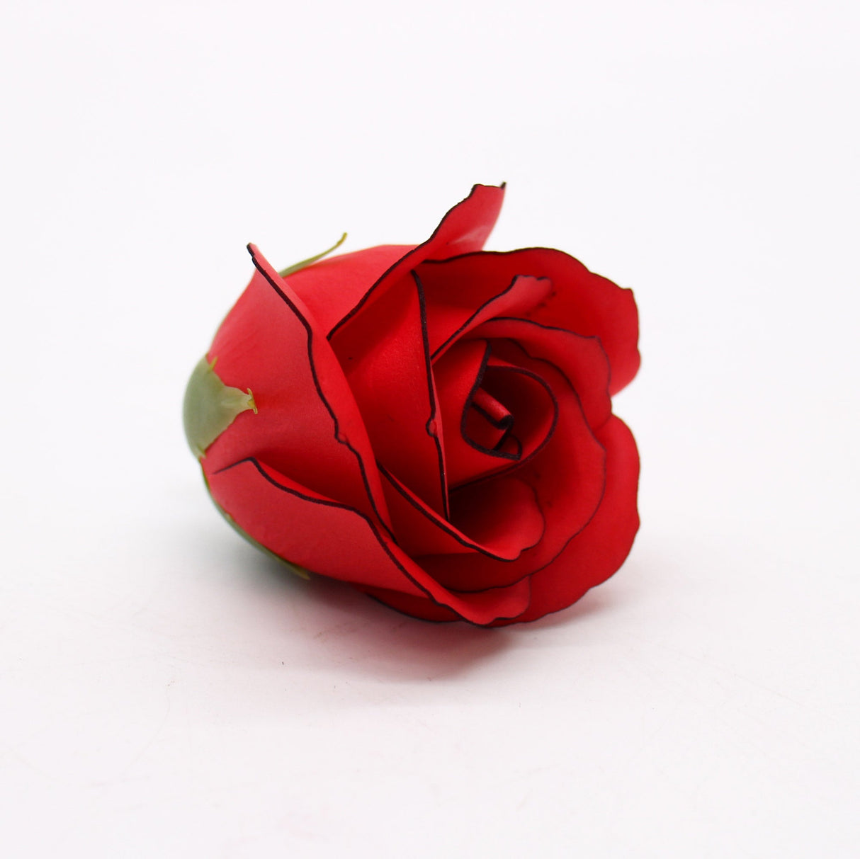 Craft Soap Flowers - Med Rose - Red With Black Rim - SHAMTAM.COM