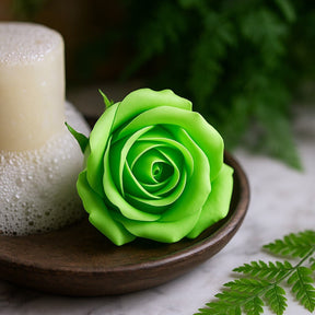 Craft Soap Flowers Medium Rose Green, 10 Pack - SHAMTAM.COM