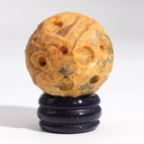 Crazy Lace Jasper Planet on a Sola Goldstone Stand (MERCURY) - SHAMTAM.COM