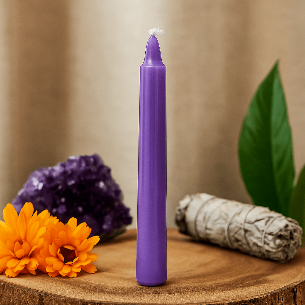 Crown Chakra Candles Violet Sahasrara Pack of 12 - SHAMTAM.COM