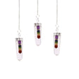 Crystal Pendant - 7 Chakra Bounded Thin Point Flat - SHAMTAM.COM