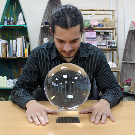 Crystal Ball on Stand 200mm - SHAMTAM.COM