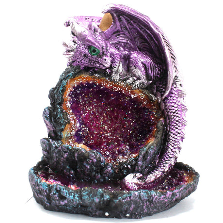 Incense Waterfall LED Backflow Burner Crystal Cave Purple Dragon - SHAMTAM.COM