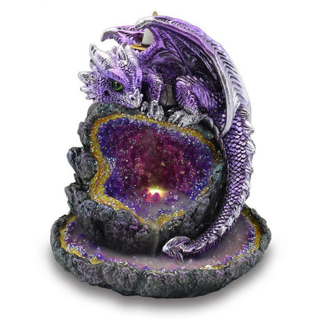 Incense Waterfall LED Backflow Burner Crystal Cave Purple Dragon - SHAMTAM.COM