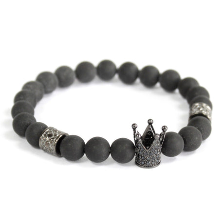 Crystal Bracelet Crown / Black Agate - Gemstone - SHAMTAM.COM