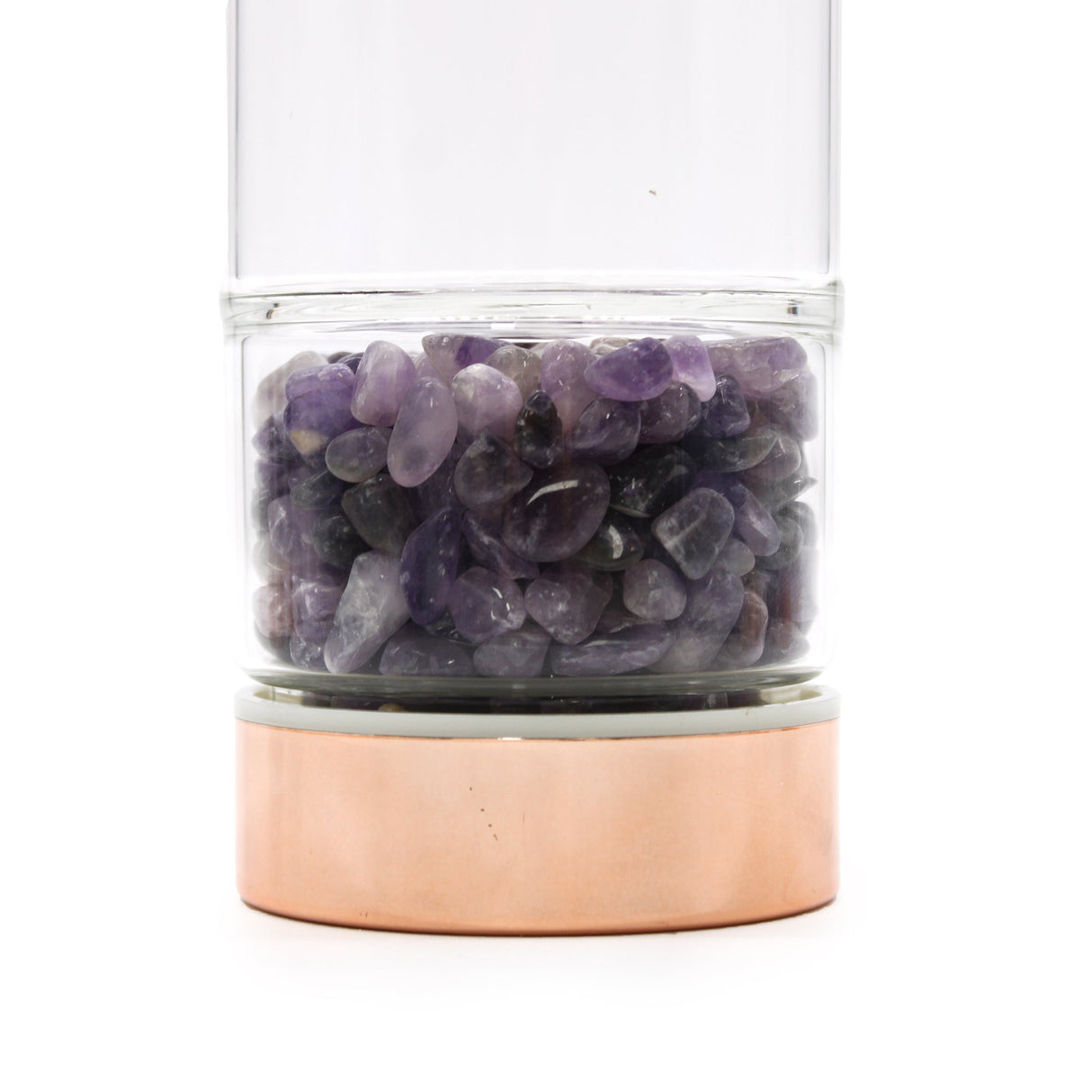 Tea Infuser Bottle - Amethyst Crystal Glass Rose Gold - SHAMTAM.COM