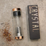 Tea Infuser Bottle - Amethyst Crystal Glass Rose Gold - SHAMTAM.COM