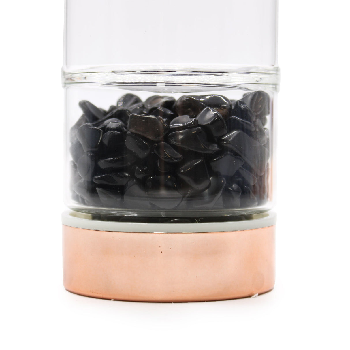 Tea Infuser Bottle - Onyx Crystal Glass Rose Gold - SHAMTAM.COM