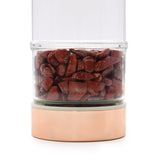 Tea Infuser Bottle - Red Jasper Crystal Glass Rose Gold - SHAMTAM.COM