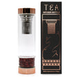 Tea Infuser Bottle - Red Jasper Crystal Glass Rose Gold - SHAMTAM.COM