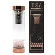 Tea Infuser Bottle - Rose Quartz Crystal Glass Rose Gold - SHAMTAM.COM