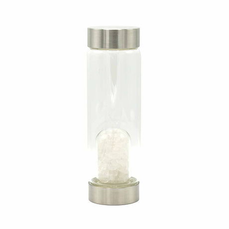 Crystal Water Bottle - Clear Quartz - Chips Cleansing Infuser - SHAMTAM.COM