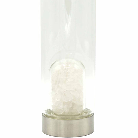 Crystal Water Bottle - Clear Quartz - Chips Cleansing Infuser - SHAMTAM.COM