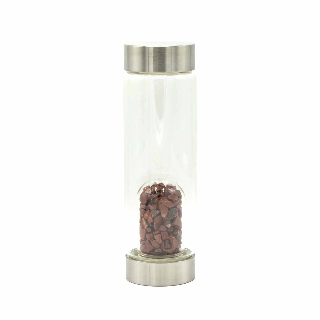 Crystal Water Bottle - Invigorating Red Jasper - Chips Cleansing Infuser - SHAMTAM.COM