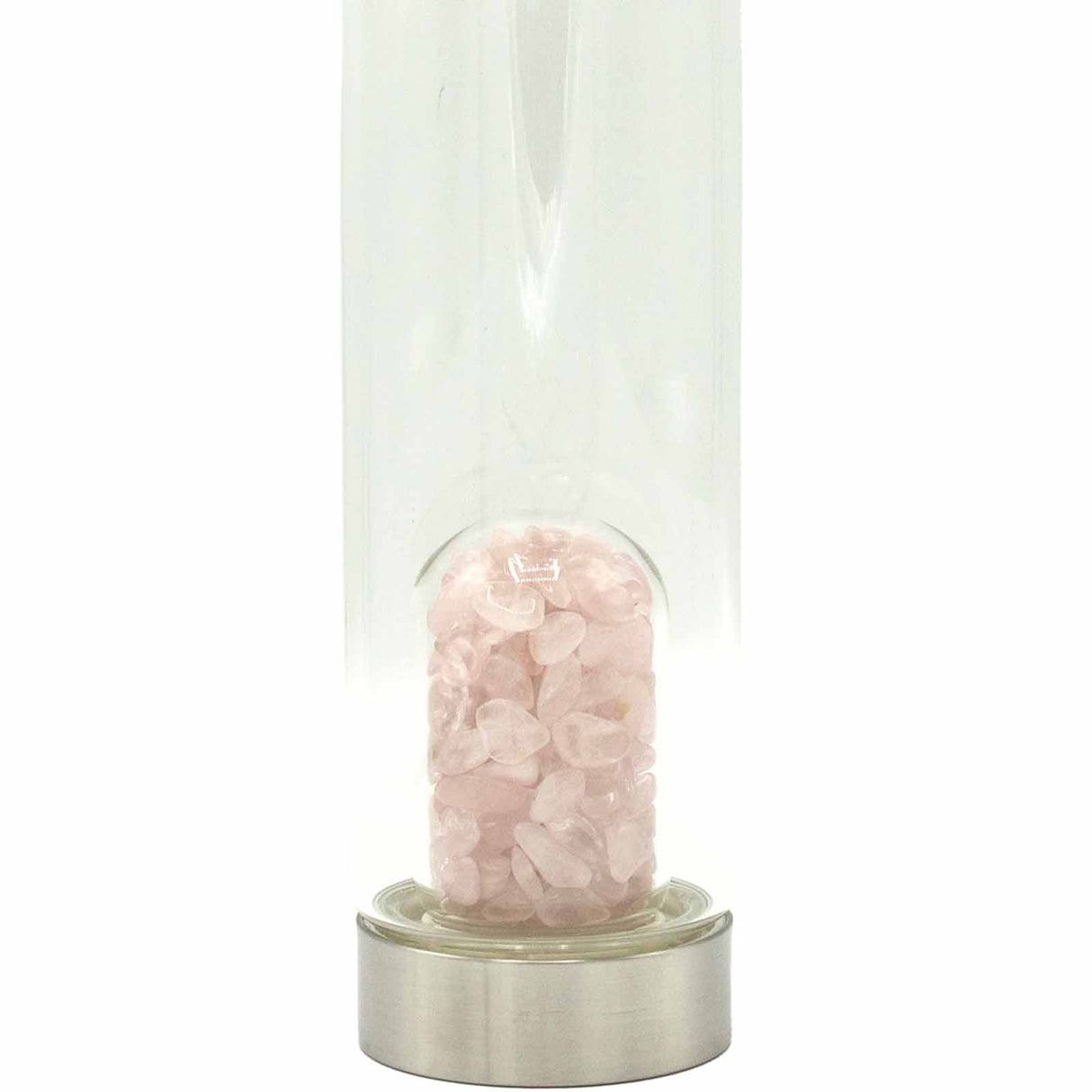 Crystal Water Bottle - Rejuvenating Rose Quartz - Chips - SHAMTAM.COM